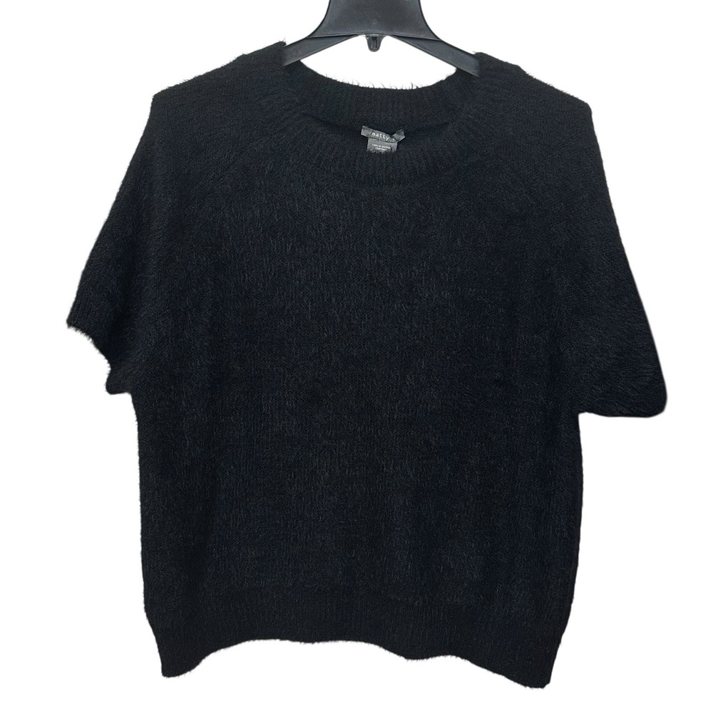 Matty M Women's Plus Size XXL Black Short Sleeve Sweater Eyelash Soft NWT